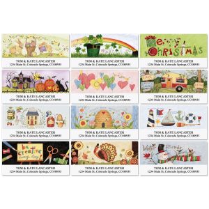 home grown all holidays address labels