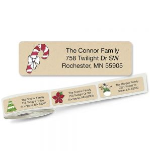 Christmas Krafty address labels on a roll