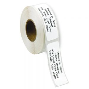 basic white address labels on a roll