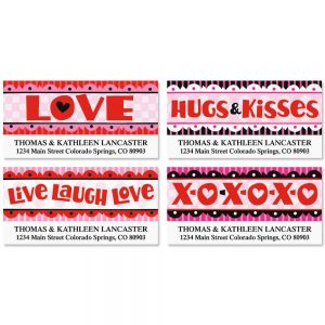 Hugs and Kisses Deluxe Return Address Labels