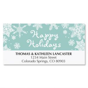 Border Snowflakes Return Address Labels