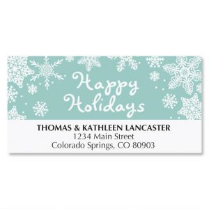 Border Snowflakes Return Address Labels