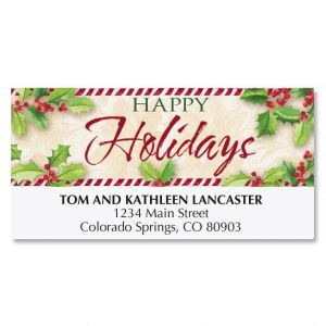 Happy Holidays Return Address Labels