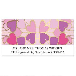 Dancing Hearts Foil Deluxe Return Address Labels