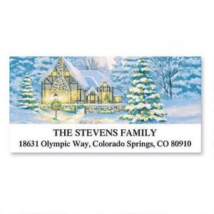 Christmas Cottage address labels