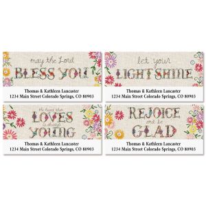 Hand Stitch Design Return Address Labels