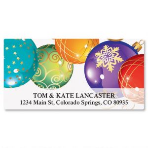 Candy Colored Ornaments Deluxe Return Address Labels