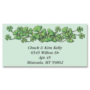 Shamrocks Border Return Address Labels