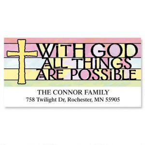 With God All Things Are Possible Return Address Labels