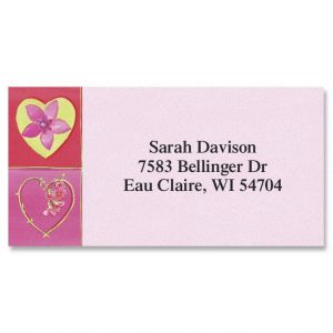 Hearts & Vines Border Return Address Labels