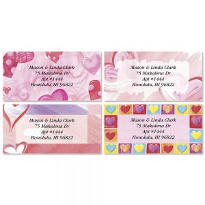 Romancing Hearts Border Return Address Labels