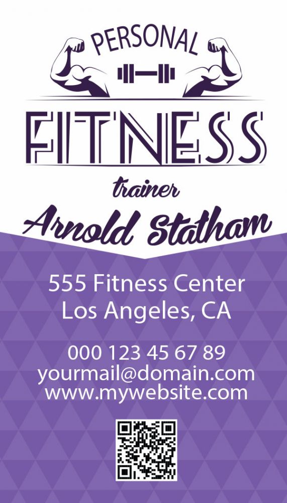 Violet Personal Fitness Trainer Business Cards